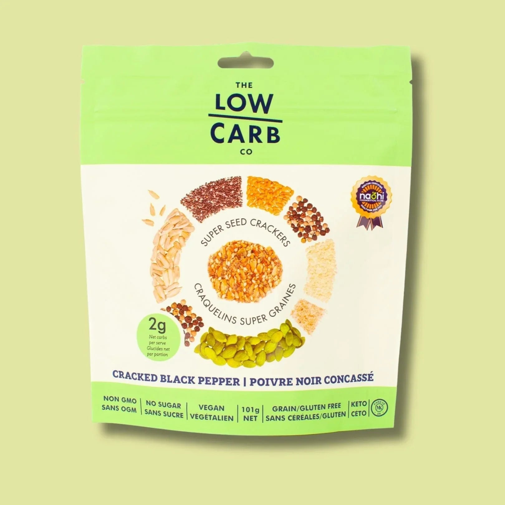 Cracked black pepper low carb crackers 